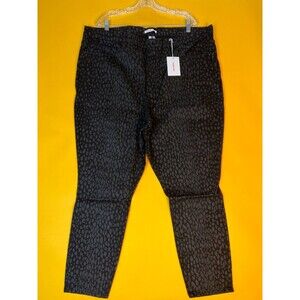 Good American Good Legs Crop Leopard Jeans Womens 24 Black Printed High Rise NWT